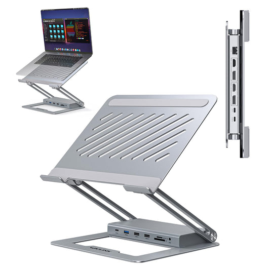 WAVLINK USB C Laptop Docking Station Stand Dual Monitors 2K DisplayLink Docking Station with PD 100W 2X HDMI2X DP USB 3.0 Gigabit Ethernet SD/TF Audio for MacBook Pro/Air/Dell/HP/Surface